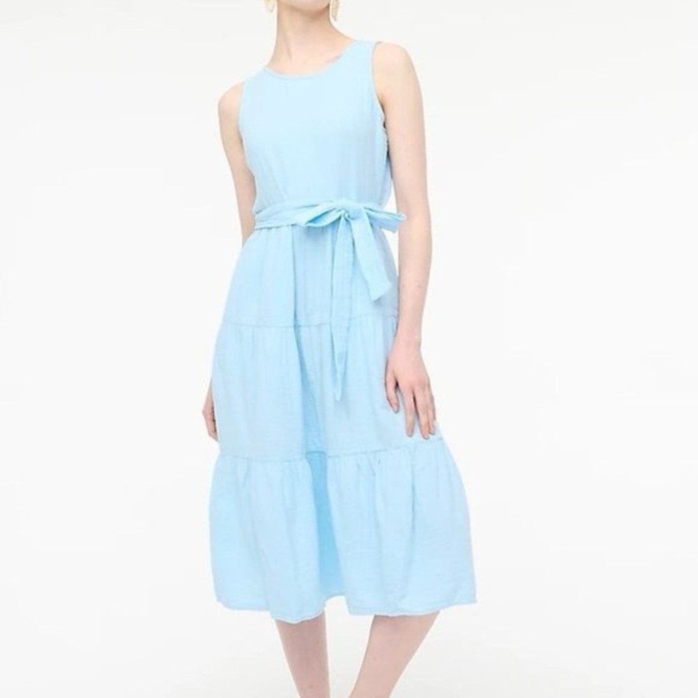JCrew Cotton Gauze Light Blue Sleeveless Dress